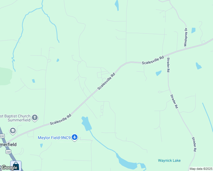 map of restaurants, bars, coffee shops, grocery stores, and more near 2127 Scalesville Road in Summerfield