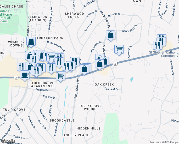 map of restaurants, bars, coffee shops, grocery stores, and more near 4826 Lebanon Pike in Nashville