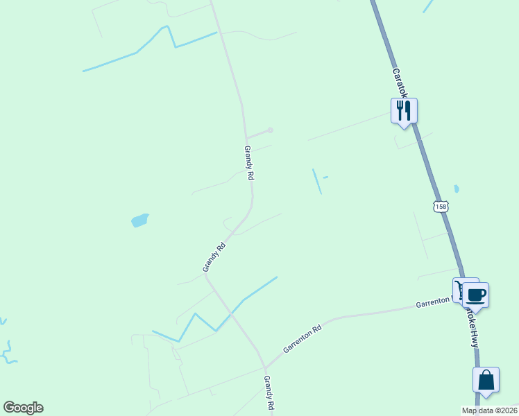 map of restaurants, bars, coffee shops, grocery stores, and more near 559 Grandy Road in Grandy