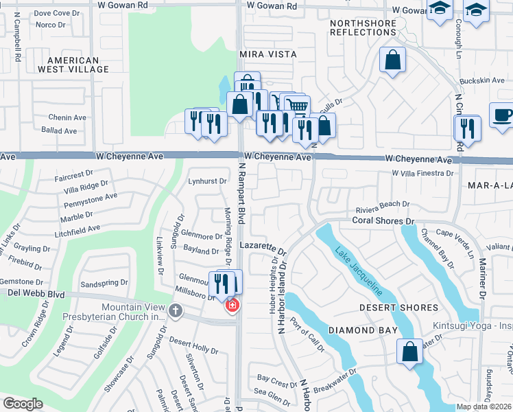 map of restaurants, bars, coffee shops, grocery stores, and more near 3052 Anchor Chain Drive in Las Vegas