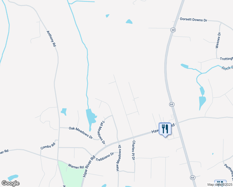 map of restaurants, bars, coffee shops, grocery stores, and more near 7819 Charles Place Drive in Kernersville