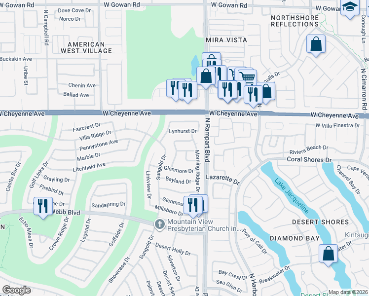 map of restaurants, bars, coffee shops, grocery stores, and more near 8516 Spyrun Drive in Las Vegas