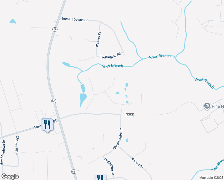 map of restaurants, bars, coffee shops, grocery stores, and more near 8004 Hacker Drive in Stokesdale