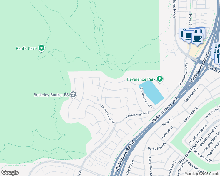 map of restaurants, bars, coffee shops, grocery stores, and more near 11160 Red Yucca Drive in Las Vegas