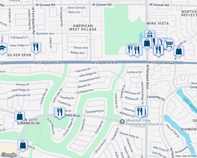 map of restaurants, bars, coffee shops, grocery stores, and more near 8804 Marble Drive in Las Vegas