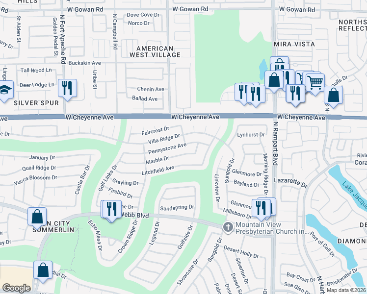 map of restaurants, bars, coffee shops, grocery stores, and more near 8804 Marble Drive in Las Vegas
