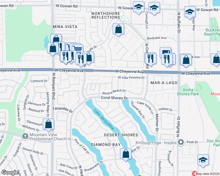 map of restaurants, bars, coffee shops, grocery stores, and more near 3025 Pismo Beach Drive in Las Vegas