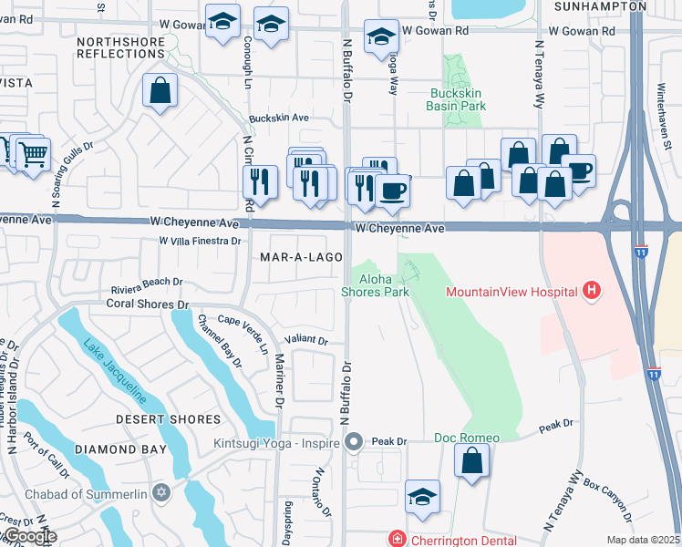 map of restaurants, bars, coffee shops, grocery stores, and more near 3125 North Buffalo Drive in Las Vegas