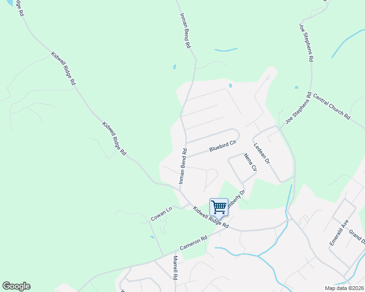 map of restaurants, bars, coffee shops, grocery stores, and more near 2117 Inman Bend Rd in Morristown