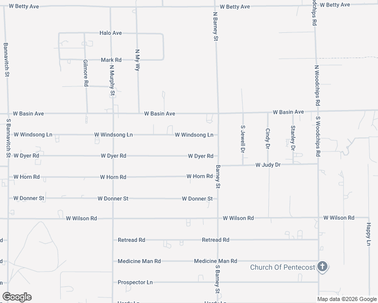 map of restaurants, bars, coffee shops, grocery stores, and more near 3140 West Dyer Road in Pahrump