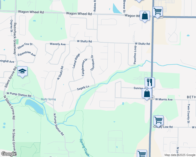 map of restaurants, bars, coffee shops, grocery stores, and more near 1500 Sieanna Cove in Springdale