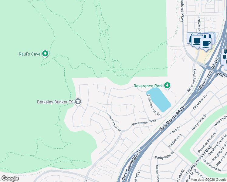 map of restaurants, bars, coffee shops, grocery stores, and more near 11181 Luna Blanca Drive in Las Vegas