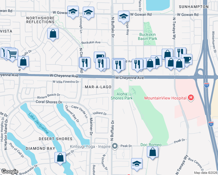 map of restaurants, bars, coffee shops, grocery stores, and more near 3125 North Buffalo Drive in Las Vegas