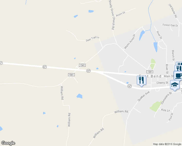 map of restaurants, bars, coffee shops, grocery stores, and more near Nc 67 Hwy in East Bend
