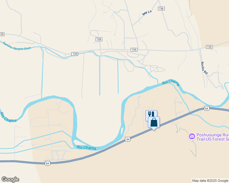 map of restaurants, bars, coffee shops, grocery stores, and more near 245A County Road 155 in Abiquiu