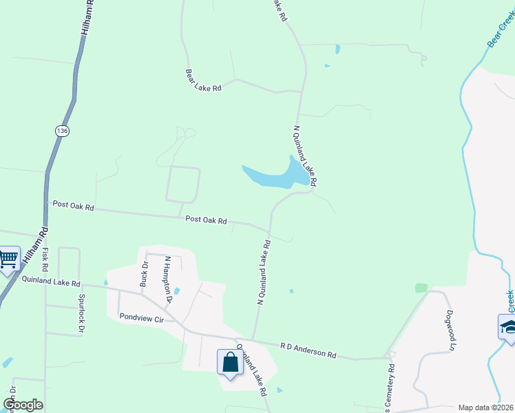 map of restaurants, bars, coffee shops, grocery stores, and more near 1700 Post Oak Road in Cookeville