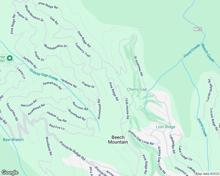 map of restaurants, bars, coffee shops, grocery stores, and more near 529 Pine Ridge Road in Beech Mountain