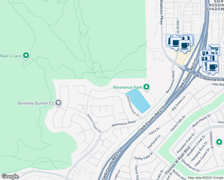 map of restaurants, bars, coffee shops, grocery stores, and more near 10960 Luna Blanca Drive in Las Vegas