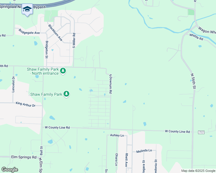 map of restaurants, bars, coffee shops, grocery stores, and more near 8222-11898 South Downum Road in Springdale