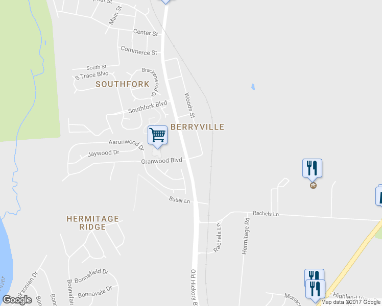 map of restaurants, bars, coffee shops, grocery stores, and more near 4328 Old Hickory Boulevard in Nashville