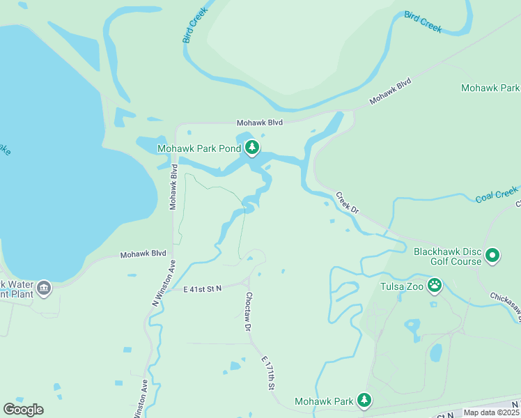 map of restaurants, bars, coffee shops, grocery stores, and more near 5701 E 36th St N in Tulsa