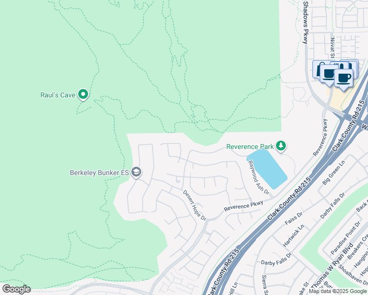 map of restaurants, bars, coffee shops, grocery stores, and more near 3120 Greenscape Lane in Las Vegas