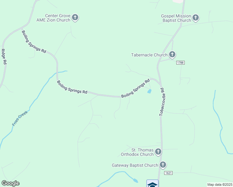 map of restaurants, bars, coffee shops, grocery stores, and more near 4941 Boiling Springs Road in Tobaccoville