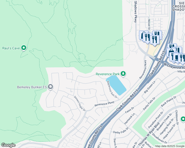 map of restaurants, bars, coffee shops, grocery stores, and more near 10960 Luna Blanca Drive in Las Vegas