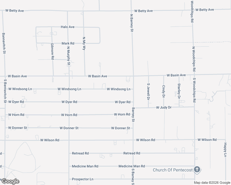 map of restaurants, bars, coffee shops, grocery stores, and more near 3141 Windsong Ln in Pahrump