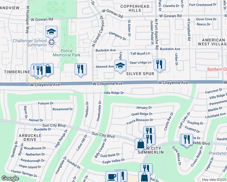 map of restaurants, bars, coffee shops, grocery stores, and more near 3100 Bangor Court in Las Vegas