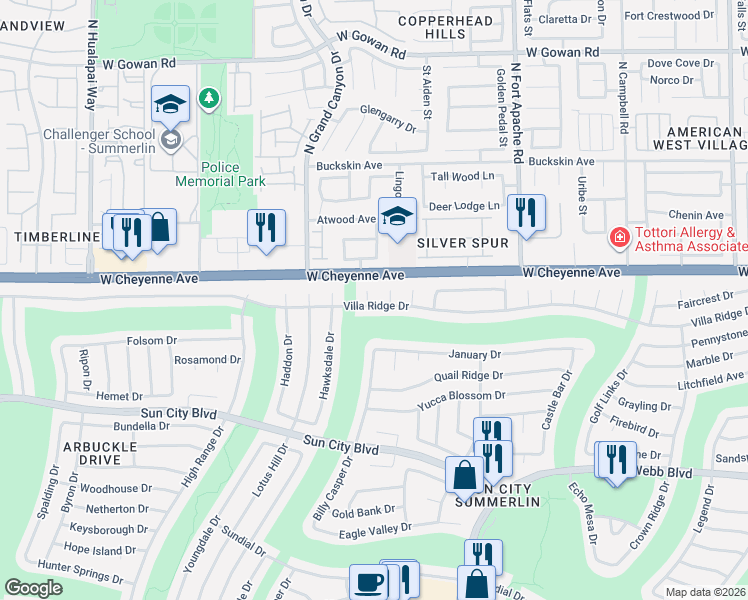map of restaurants, bars, coffee shops, grocery stores, and more near 3100 Bangor Court in Las Vegas