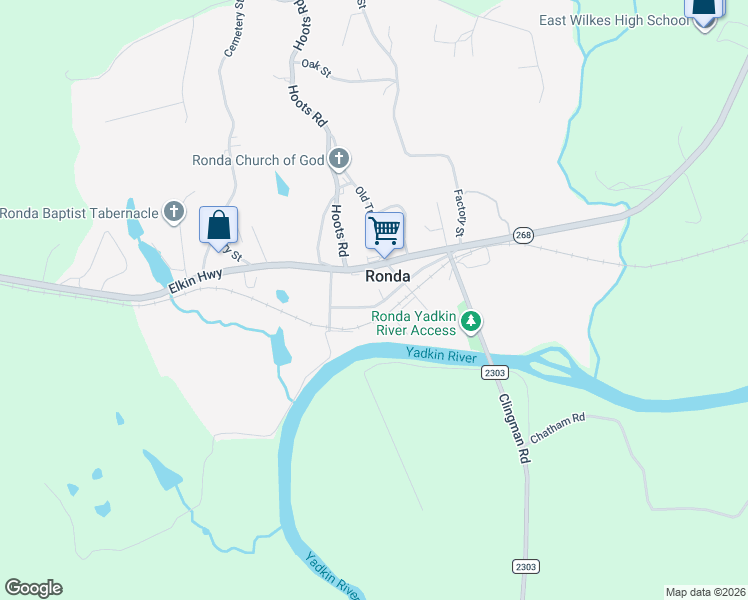 map of restaurants, bars, coffee shops, grocery stores, and more near 322 3rd Street in Ronda