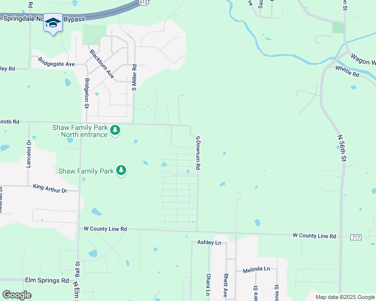 map of restaurants, bars, coffee shops, grocery stores, and more near 8222-11898 South Downum Road in Springdale