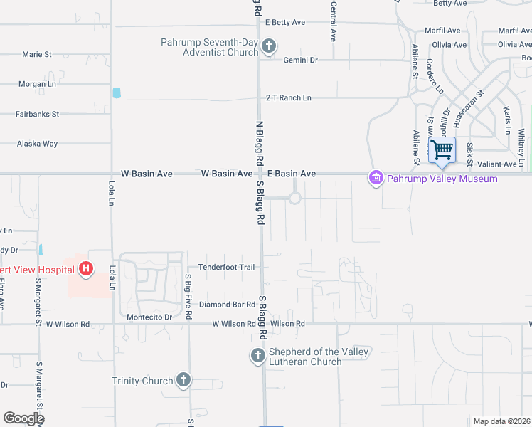 map of restaurants, bars, coffee shops, grocery stores, and more near 130 Bristle Cone in Pahrump
