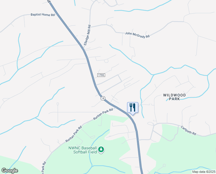 map of restaurants, bars, coffee shops, grocery stores, and more near 243 Mulberry Pine Street in North Wilkesboro