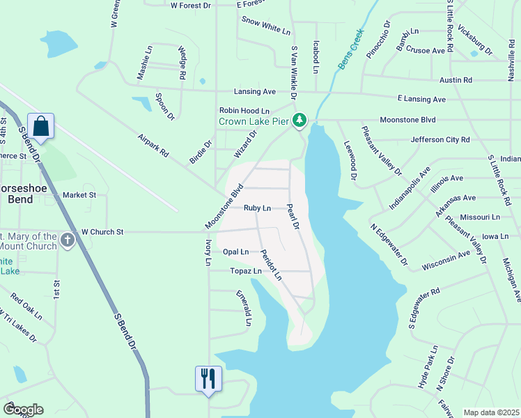 map of restaurants, bars, coffee shops, grocery stores, and more near in Horseshoe Bend