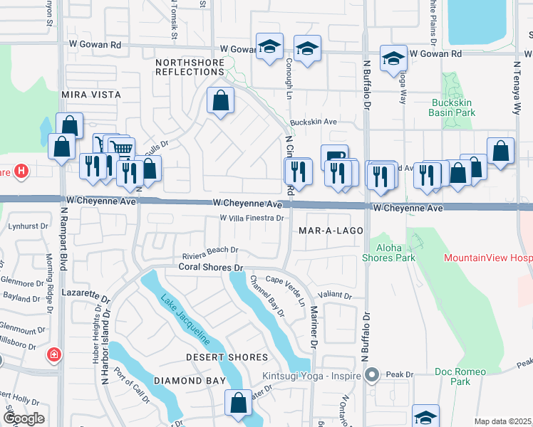 map of restaurants, bars, coffee shops, grocery stores, and more near 7824 West Villa Finestra Drive in Las Vegas