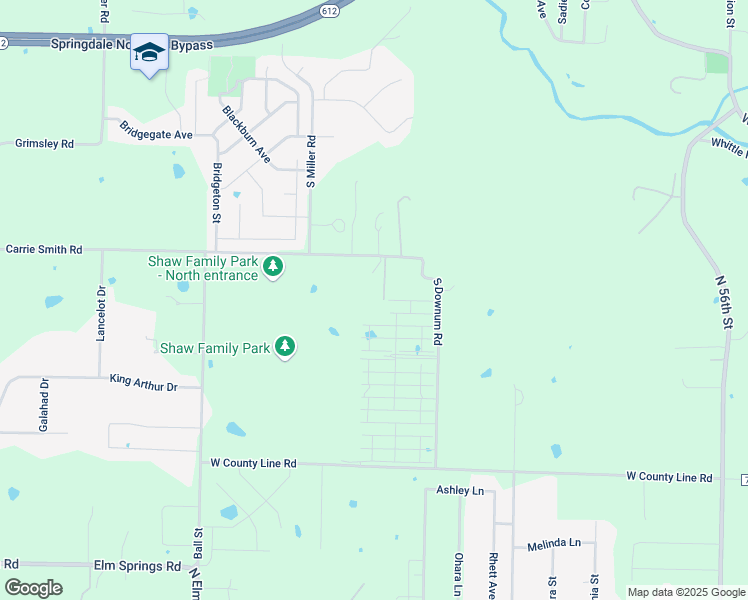 map of restaurants, bars, coffee shops, grocery stores, and more near 8131 South Downum Road in Springdale