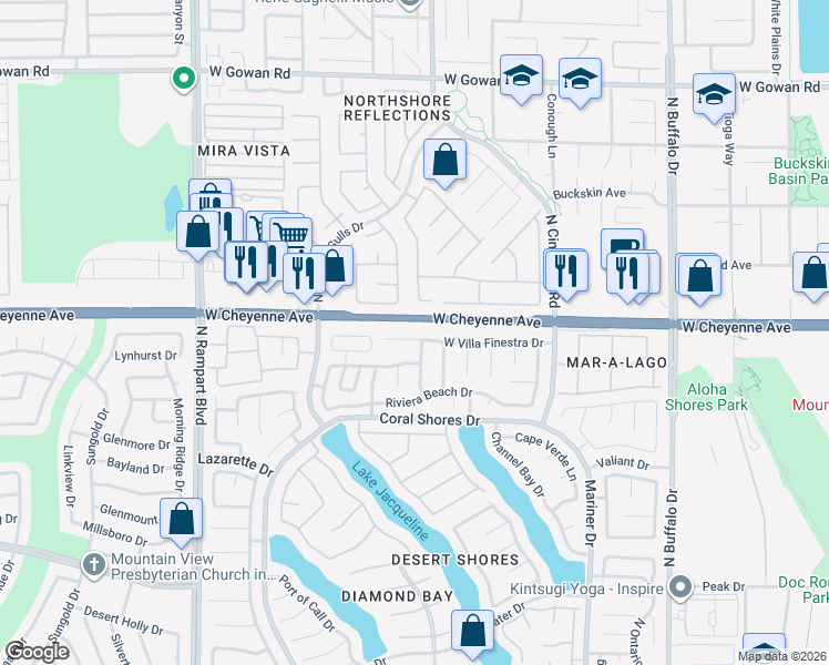 map of restaurants, bars, coffee shops, grocery stores, and more near 8104 West Villa Finestra Drive in Las Vegas