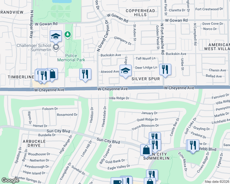 map of restaurants, bars, coffee shops, grocery stores, and more near 3109 Bangor Court in Las Vegas