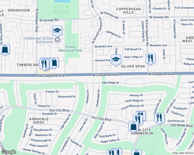 map of restaurants, bars, coffee shops, grocery stores, and more near 3109 Hawksdale Drive in Las Vegas