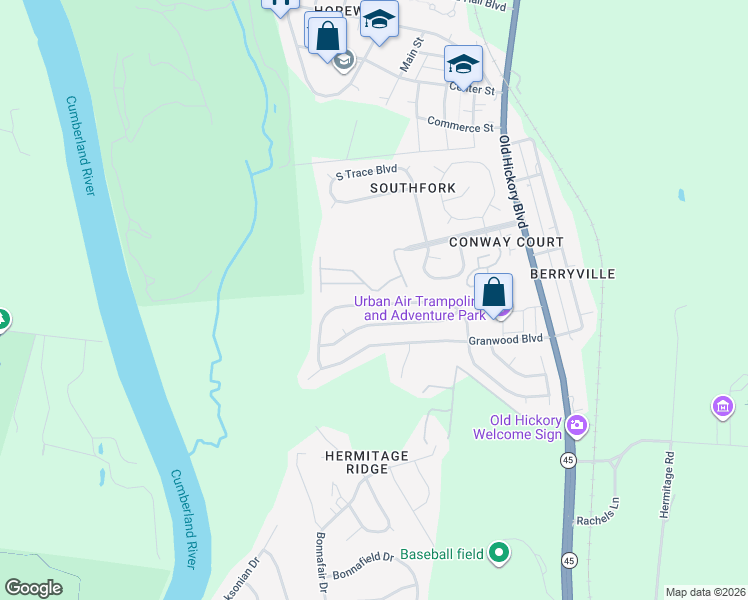 map of restaurants, bars, coffee shops, grocery stores, and more near 756 Jaywood Drive in Nashville