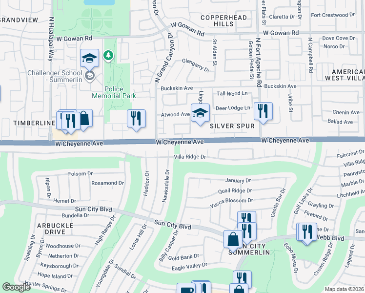 map of restaurants, bars, coffee shops, grocery stores, and more near 3109 Bangor Court in Las Vegas