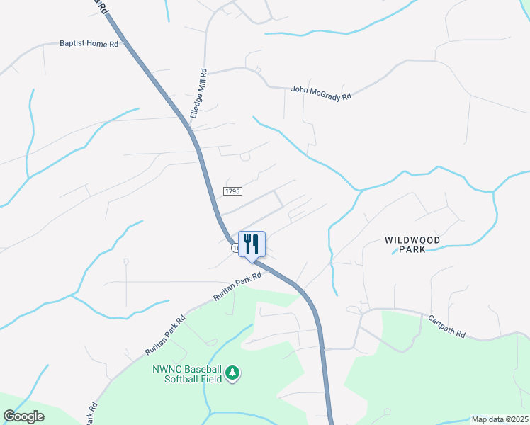 map of restaurants, bars, coffee shops, grocery stores, and more near 243 Mulberry Pine Street in North Wilkesboro