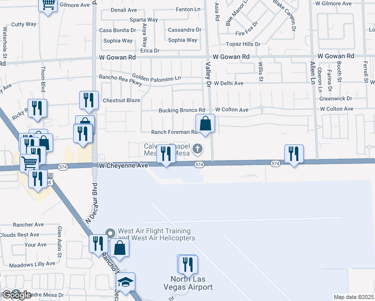 map of restaurants, bars, coffee shops, grocery stores, and more near 3228 Walker River Street in North Las Vegas