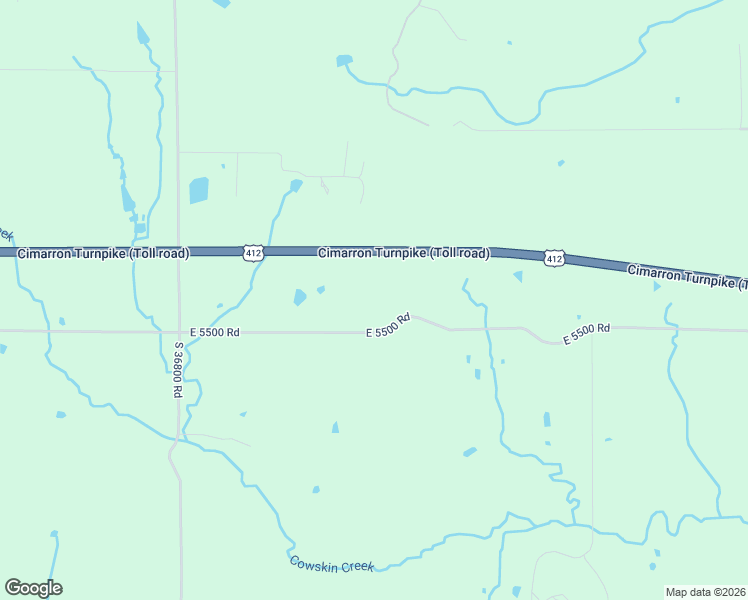 map of restaurants, bars, coffee shops, grocery stores, and more near 368461 East 5500 Road in Terlton