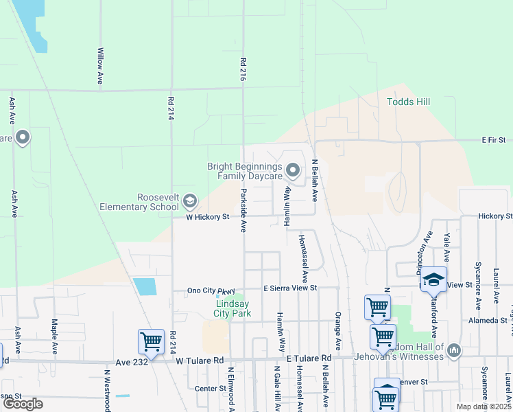 map of restaurants, bars, coffee shops, grocery stores, and more near 220 Alanwood Ct in Lindsay