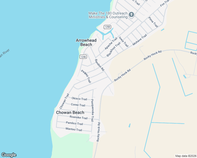 map of restaurants, bars, coffee shops, grocery stores, and more near 408 Bandon Rd in Edenton