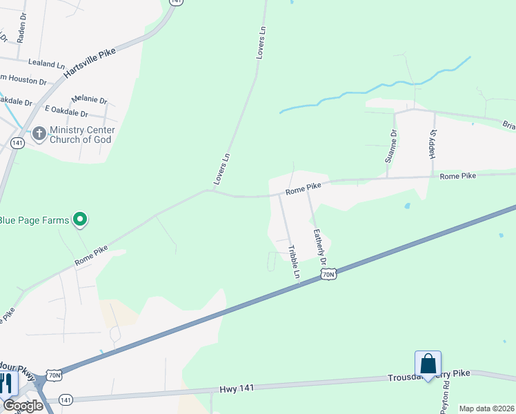 map of restaurants, bars, coffee shops, grocery stores, and more near 811 Rome Pike in Lebanon