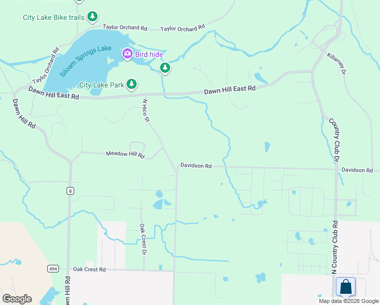 map of restaurants, bars, coffee shops, grocery stores, and more near 22384 Davidson Road in Siloam Springs